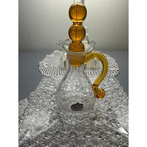 Rainbow Glass Crackle Cruet with Stopper